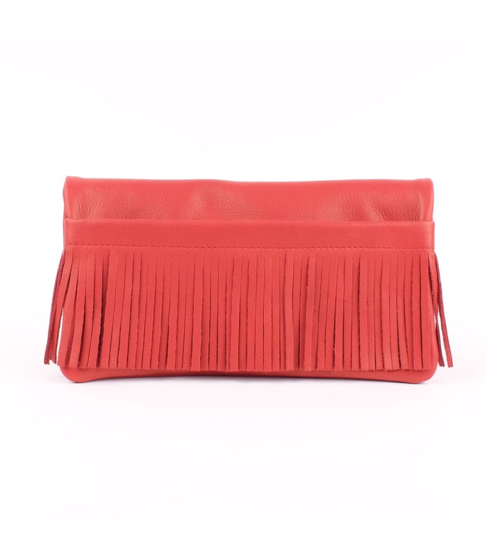 Fringe Clutch Bag in Leather - Sophia